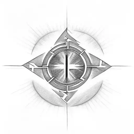 Black Duble Cross With A Black Sun Behind