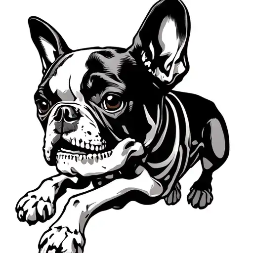 French Bulldog Skeleton Running