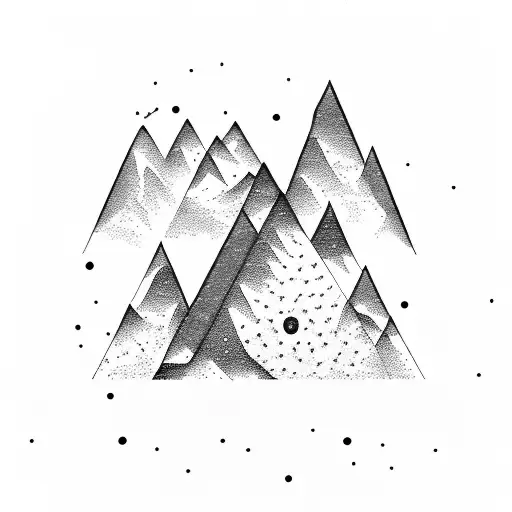 A Snow-capped Mountain Range With Musical Notes Floating In The Sky