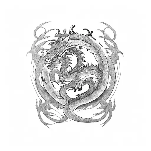 Dragon Wrapped Around A Jiu-jitsu Belt