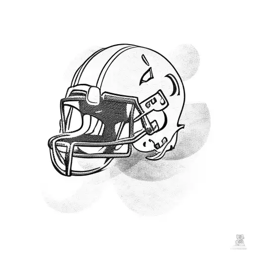 Combining The Silhouette Of A Football Player With The Outline Of A Stadium