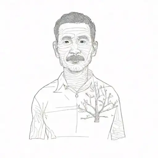 A Man Standing In Front Of A Tree