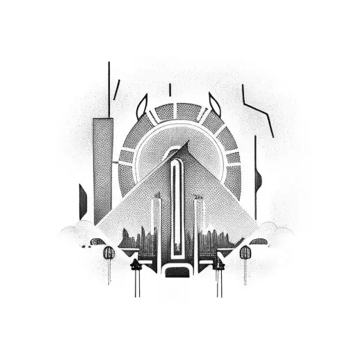 A Futuristic Cityscape With A Neon-lit Concert Venue In The Background