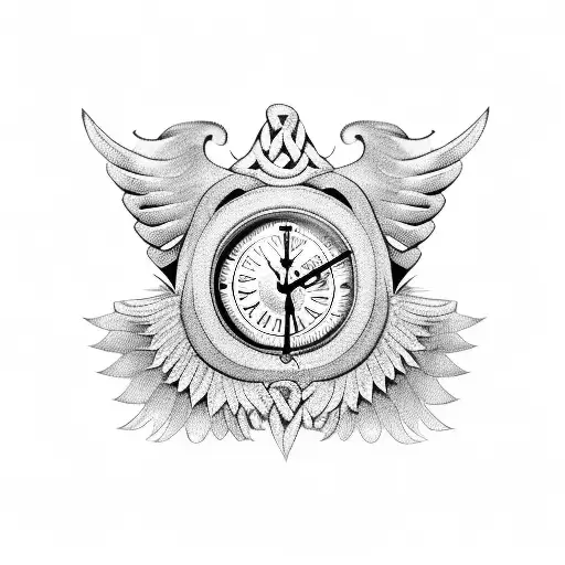 Clock With Celtic Wings