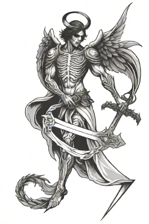 Male Angel Of Death Holding Sword