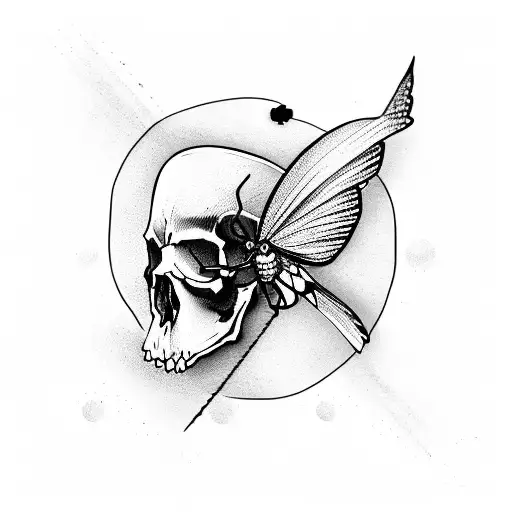 Skull With Moth