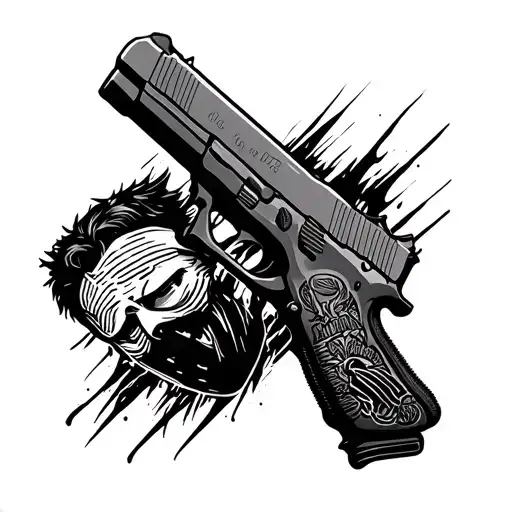 Ski Mask Gangster And With Glock