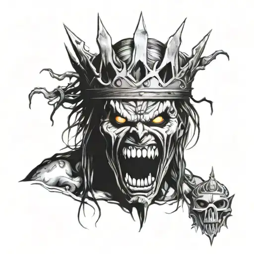 The Writing On The Wall Iron Maiden Face With A Crown