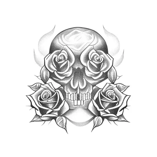 Rose Skull Cross
