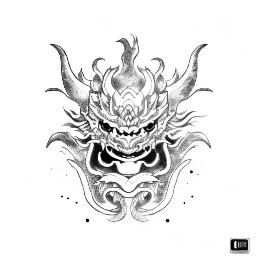Oni Mask With Chinese Dragon