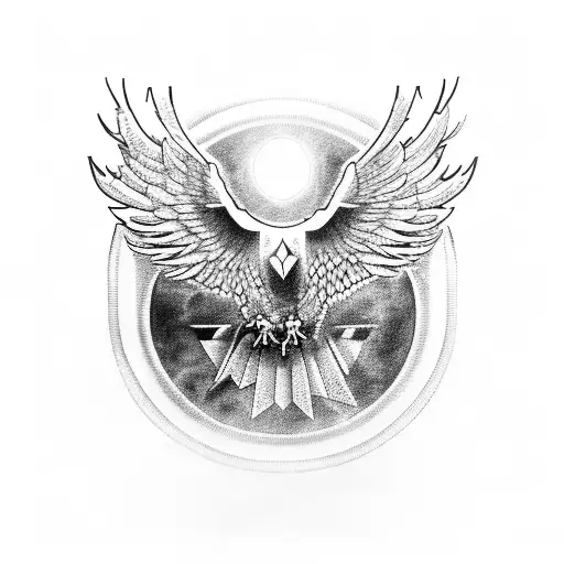 Binary Code Forming The Shape Of An Eagle