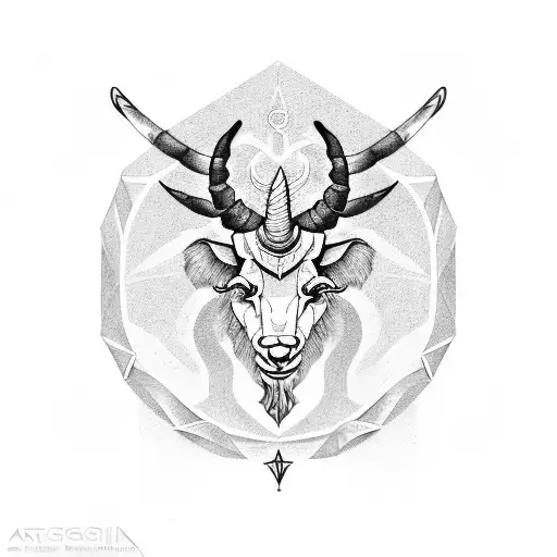 Capricorn Symbol In Cybersigillism Style