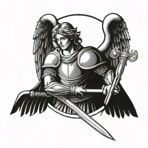 Guardian Angel With Sword And Shield