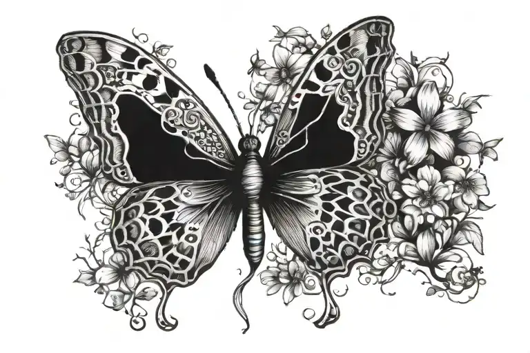 Butterfly Made From Mushroom Forest