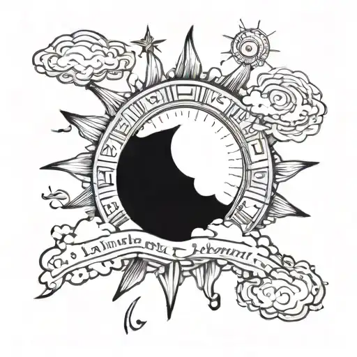 Sun And Clouds Around Words