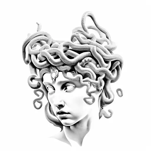 Medusa In Greek Sculpture Style