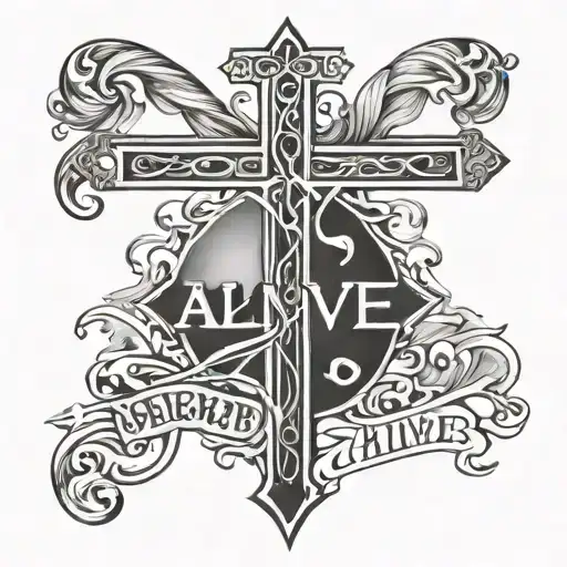 Cross And Word Alive Written Underneath