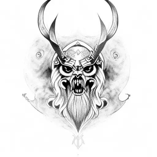 Odin With Hugin E Munin Skull