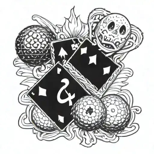 Incorporate A Poker Card A-10 And American Pool Balls Into A Head Design