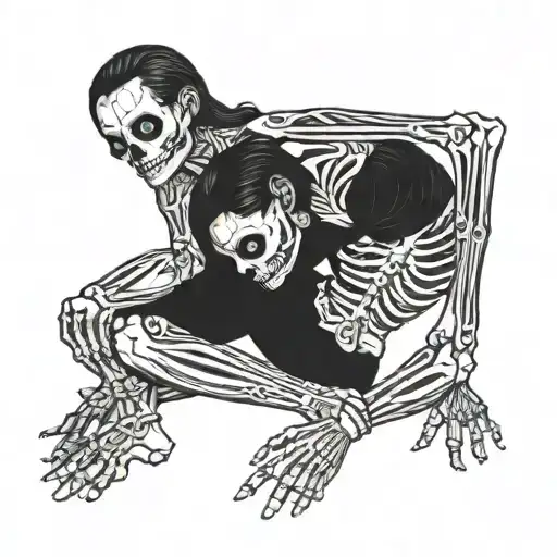 Skeleton Huging Girl