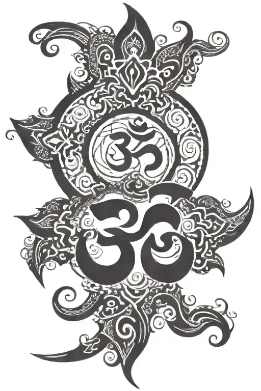 Trishu Om And Trishul Symbol Intertwined