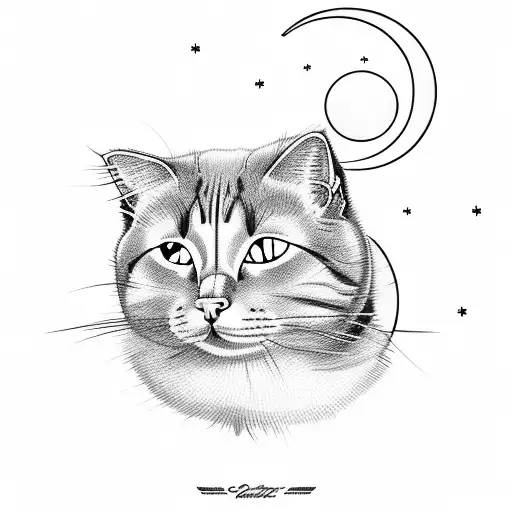 Cat And Moon
