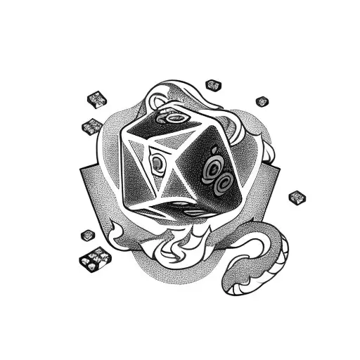 Money Rose On Fire And A Dice Symbolizing The Gamble Of Wealth And Success