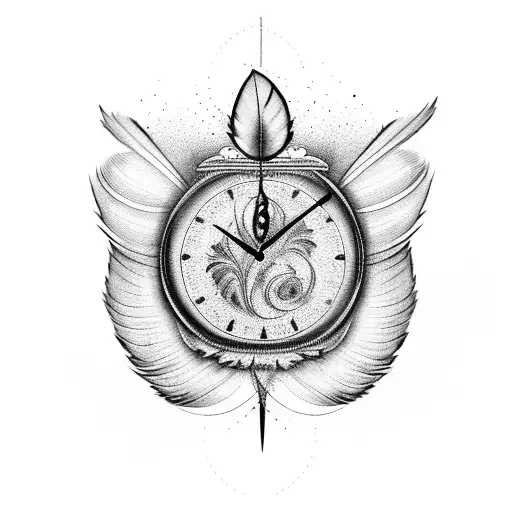 Hourglass With Feathers Falling Through It