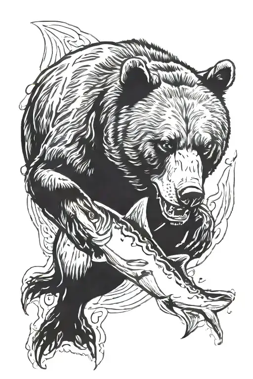 Bear Eating Shark Blood Concern