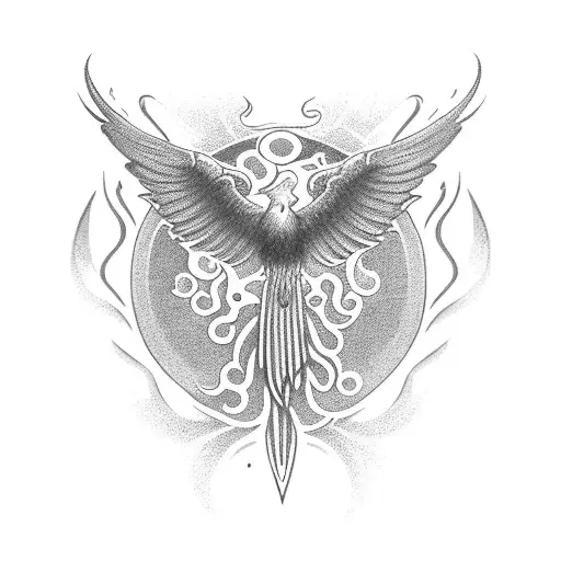 Roman Numerals Phoenix Fire Nature