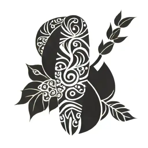 Combine Polynesian Tribal Motifs With Coffee Beans To Form A Unique Sleeve