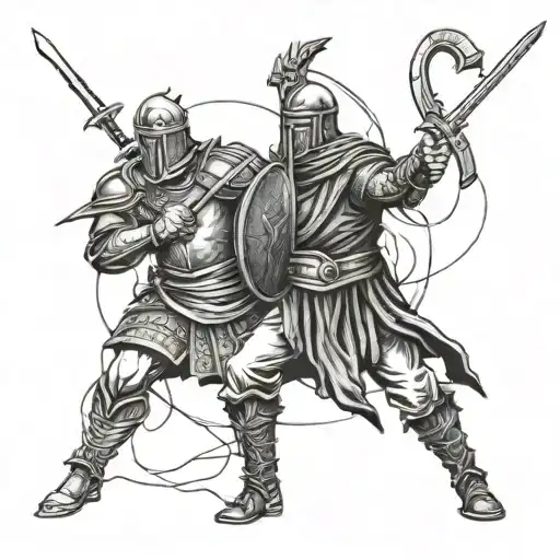 Christian Warrior Battling