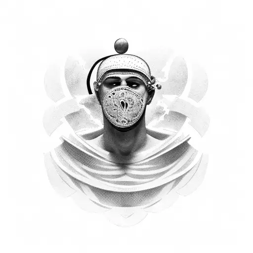 A Roman Man Taking Off A Mask