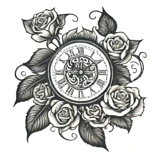 Roses Clock Cross