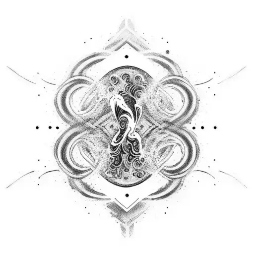 A Tattoo Of A Dancing Silhouette Surrounded By Swirling Psychedelic Patterns