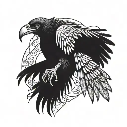 Create A Black Vulture With Black Eyes And Powerful Talons