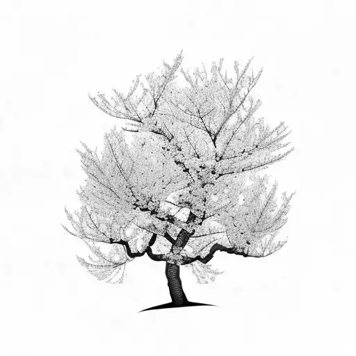 Cherry Blossom Tree With A Sword