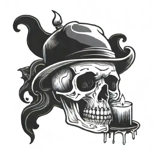 Skull With Candle
