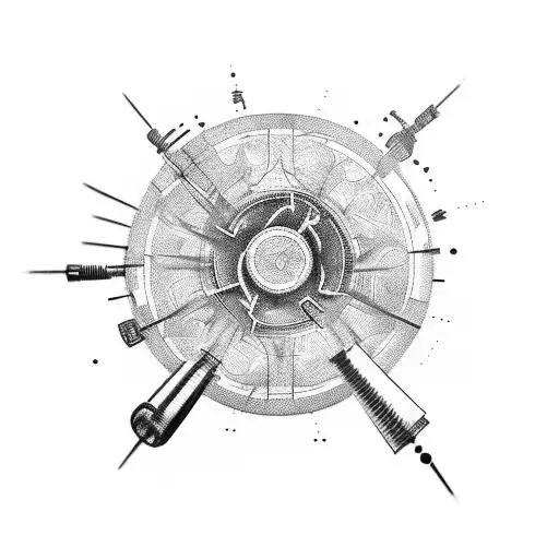 An Abstract Tattoo Representing The Connection Between Oil And Future Projects