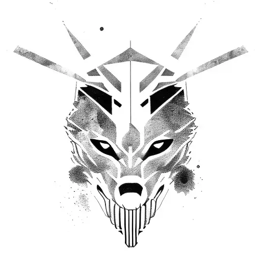 Wolf With Punisher Mask