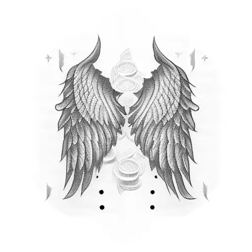 Angel Wings Made Of Dollar Bills