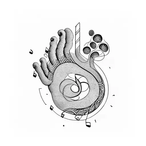 Musical Notes Intertwined With Dog Paw Prints