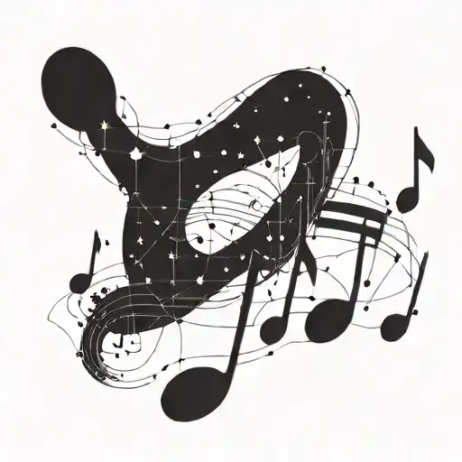 A Cosmic Music Note Made Of Constellations