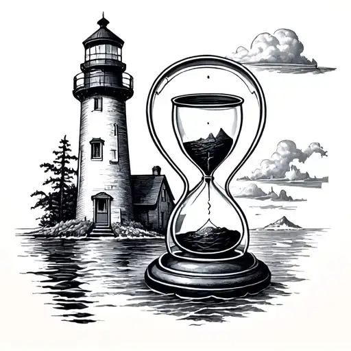Lighthouse And Hour Glass