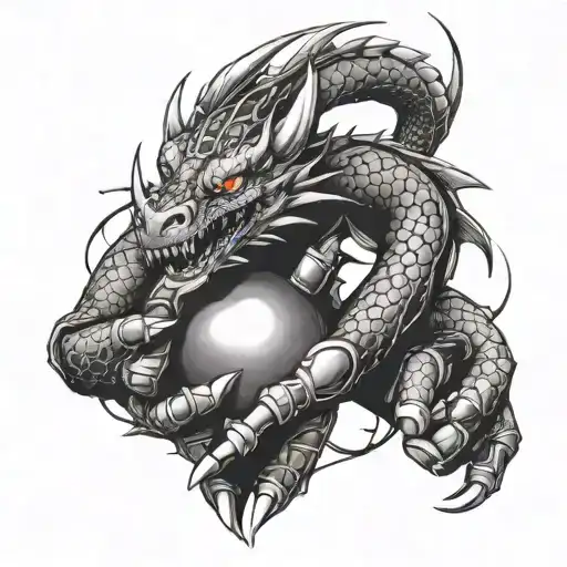 A Fierce Dragon Intertwined With A Pair Of Mma Gloves
