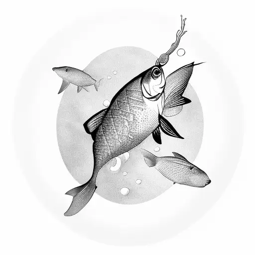 A Lot Of Fish Swimming In The Ocean Inside A Bubble