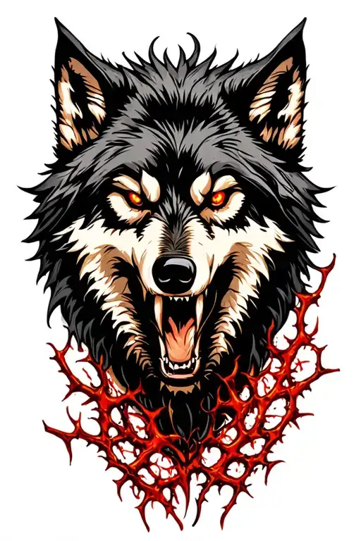 Rabid Wolf Wounded Thorn Vine Nature