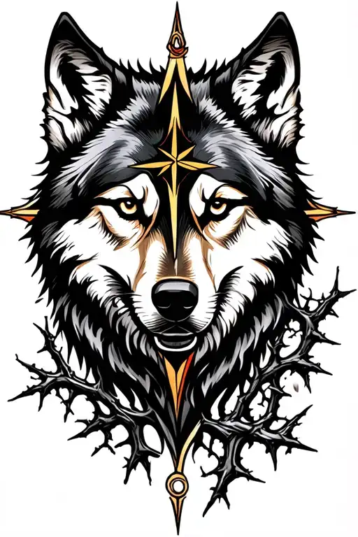 Wolf Compass Nature Mountain Valley Vines Thorns