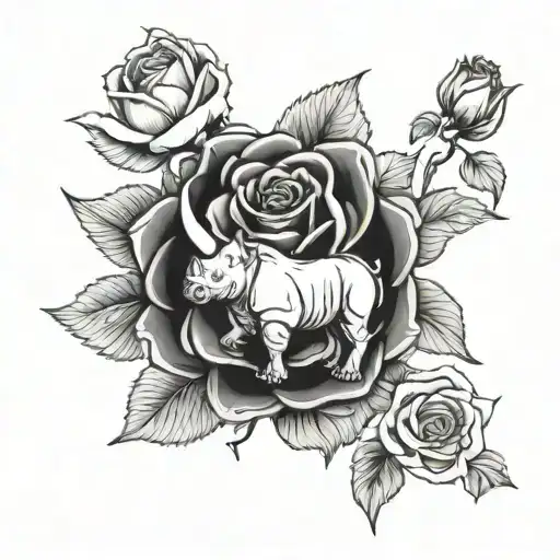 Yorkshire Rose And Rhino