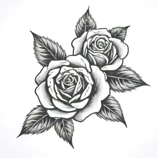 Rose With Roman Numerals